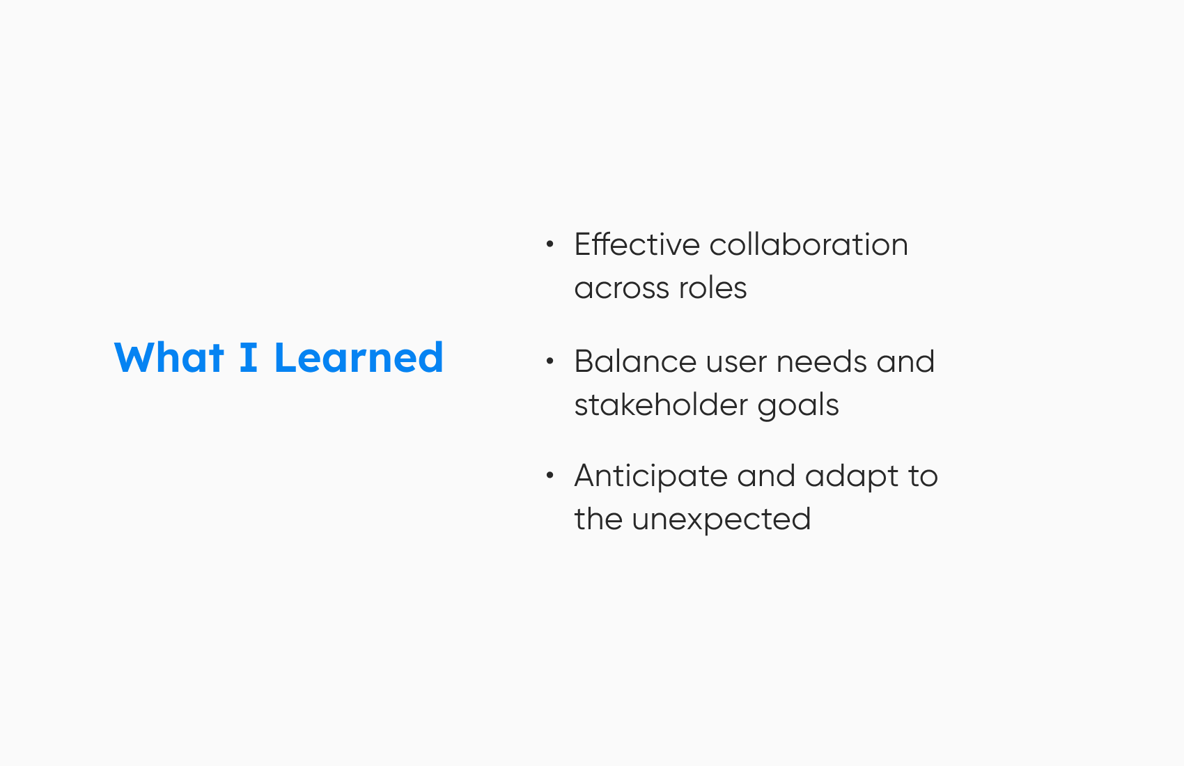 What I Learned