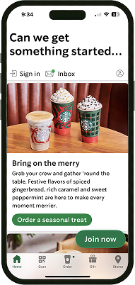 Starbucks app screen 1